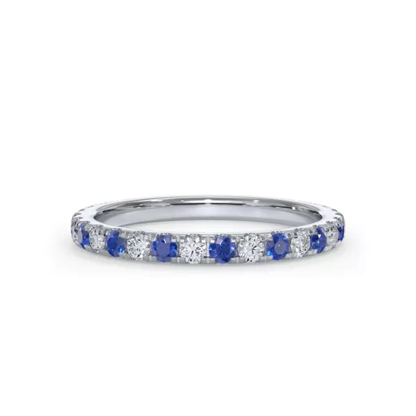 Bellora Lab Sapphire & Diamond Pavé Band (2mm)