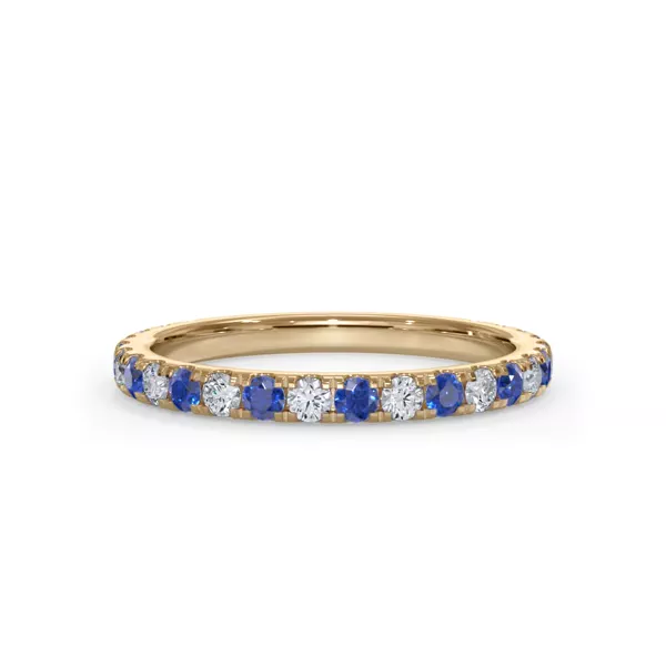 Bellora Lab Sapphire & Diamond Pavé Band (2mm)