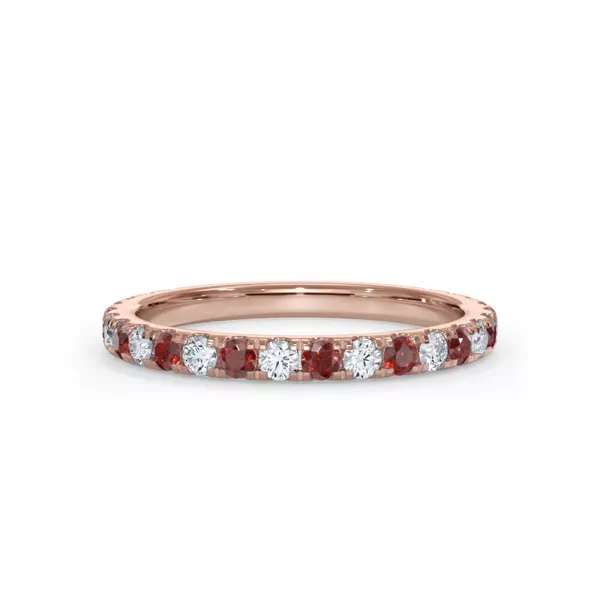 Bellora Ruby & Diamond Pavé Band (2mm)