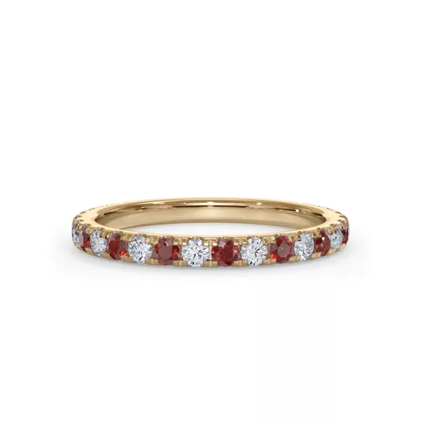 Bellora Lab Ruby & Diamond Pavé Band (2mm)