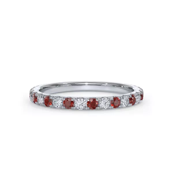 Bellora Ruby & Diamond Pavé Band (2mm)