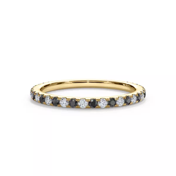 Bellora Black & White Lab Diamond Pavé Band (1.6mm)