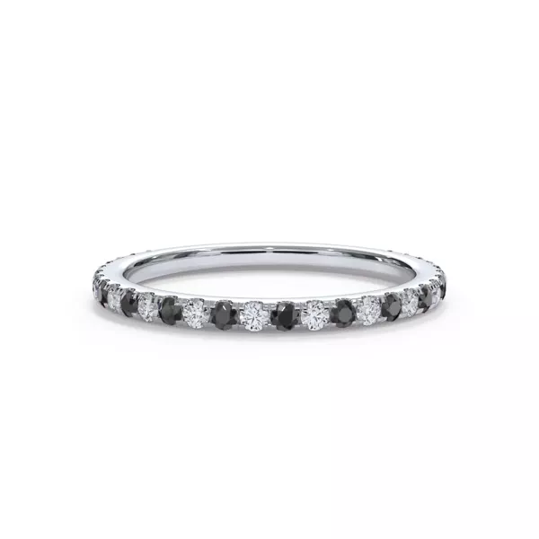 Bellora Black & White Diamond Pavé Band (1.6mm)
