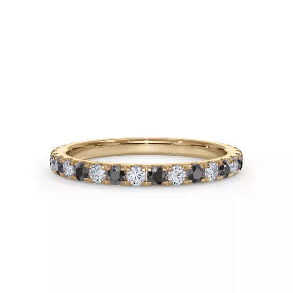 Bellora Black & White Diamond Pavé Band (2mm)