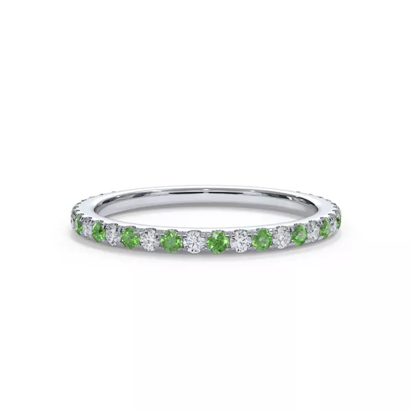 Bellora Lab Tsavorite & Diamond Pavé Band (1.6mm)