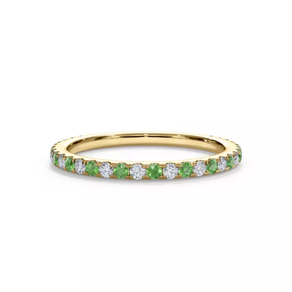 Bellora Lab Tsavorite & Diamond Pavé Band (1.6mm)