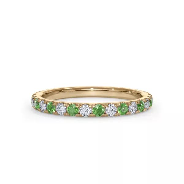 Bellora Lab Tsavorite & Diamond Pavé Band (2mm)