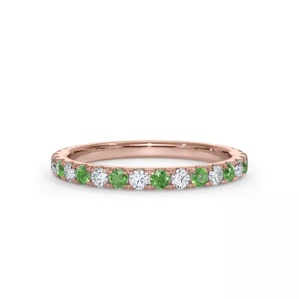 Bellora Lab Tsavorite & Diamond Pavé Band (2mm)