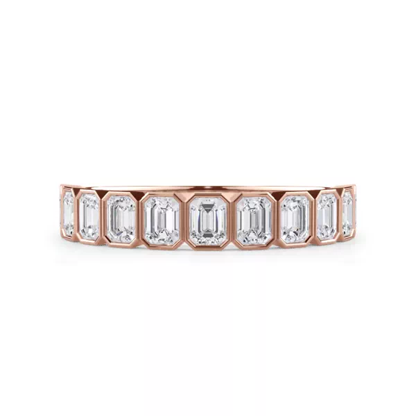 Emerald-Cut Lab Bezel Diamond Half Eternity Ring (1ct. tw.)