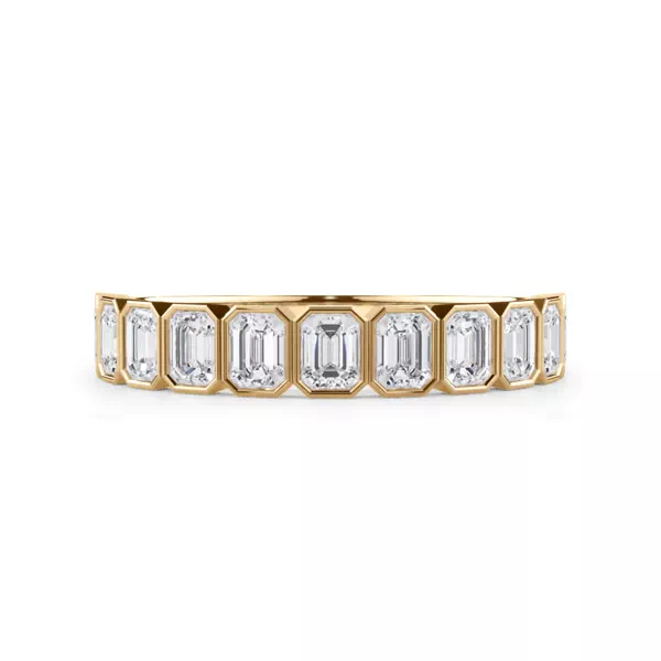 Emerald-Cut Lab Bezel Diamond Half Eternity Ring (1ct. tw.)