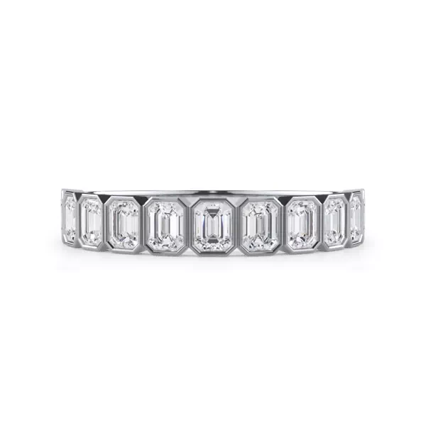 Emerald-Cut Lab Bezel Diamond Half Eternity Ring (1ct. tw.)