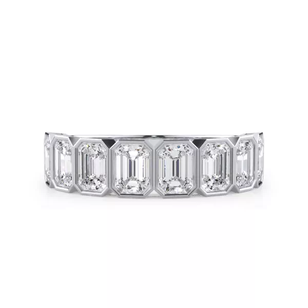 Emerald-Cut Lab Bezel Diamond Half Eternity Ring (2ct. tw.)