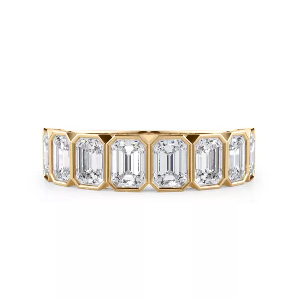 Emerald-Cut Lab Bezel Diamond Half Eternity Ring (2ct. tw.)
