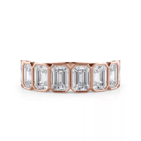 Emerald-Cut Bezel Diamond Half Eternity Ring (2.4ct. tw.)