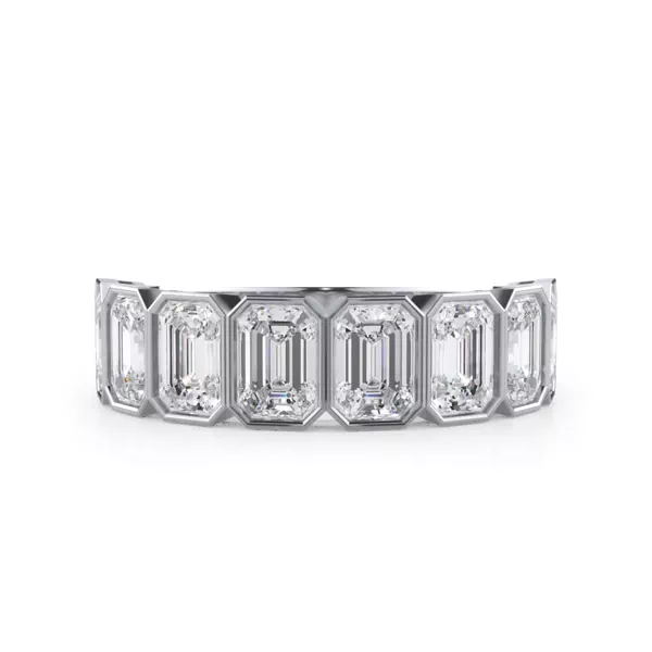 Emerald-Cut Bezel Diamond Half Eternity Ring (2.4ct. tw.)