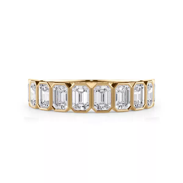 Emerald-Cut Lab Bezel Diamond Half Eternity Ring (1.50ct. tw.)