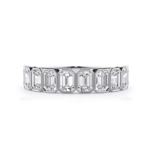 Emerald-Cut Lab Bezel Diamond Half Eternity Ring (1.50ct. tw.)