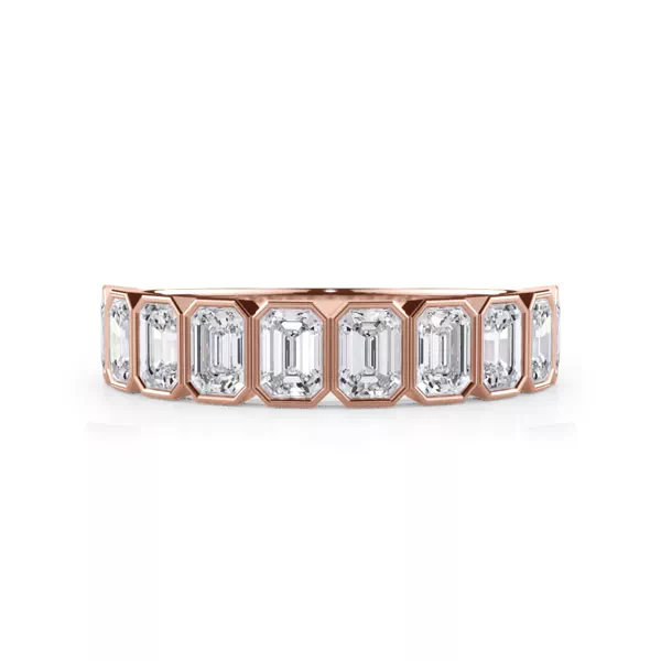 Emerald-Cut Bezel Diamond Half Eternity Ring (1.50ct. tw.)