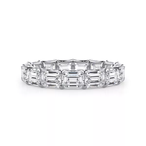 East-West Emerald-Cut Lab Diamond U-Prong Eternity Ring (3.50ct. tw.)