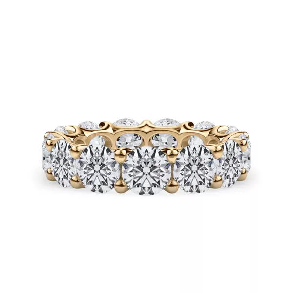 Curved Gallery Round Lab Diamond Eternity Ring (6.50ct. tw.)