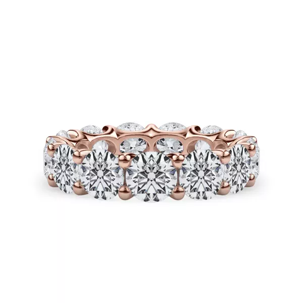 Curved Gallery Round Diamond Eternity Ring (6.50ct. tw.)