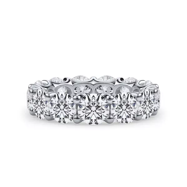 Curved Gallery Round Diamond Eternity Ring (6.50ct. tw.)