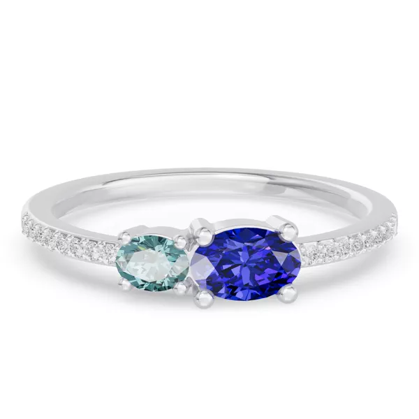 Toi Et Moi Deux Bleu Pavé Ring