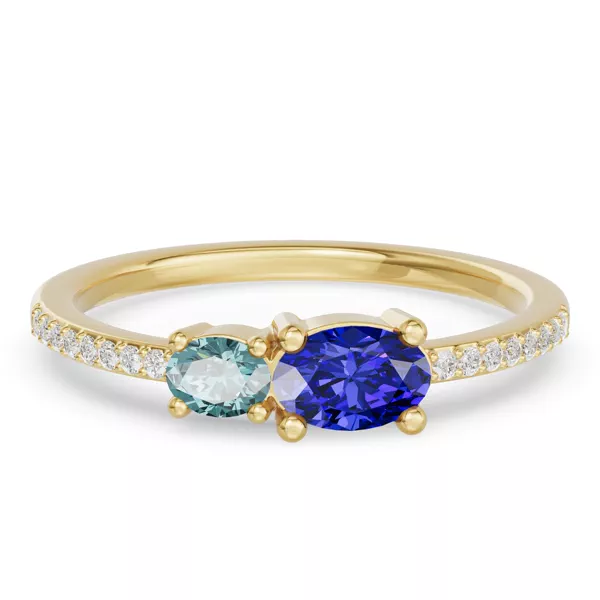 Toi Et Moi Deux Bleu Pavé Ring