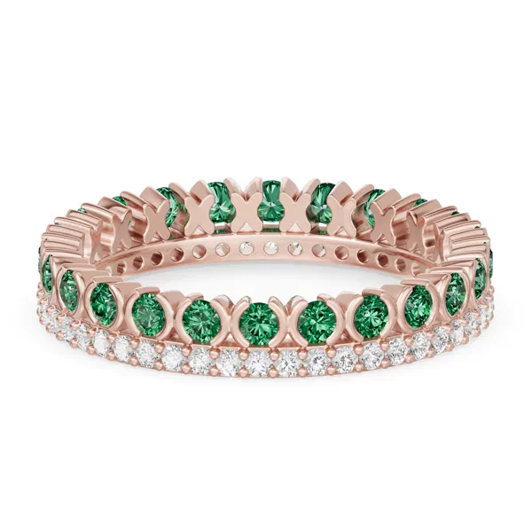 Emerald & Diamond XO Eternity Ring