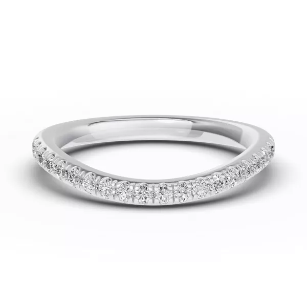 Classic Contoured Pavé Lab Wedding Band