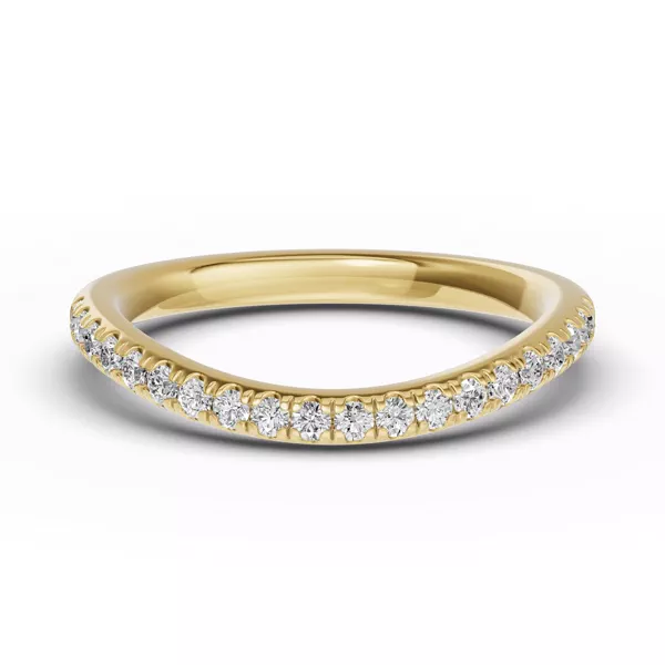 Classic Contoured Pavé Lab Wedding Band