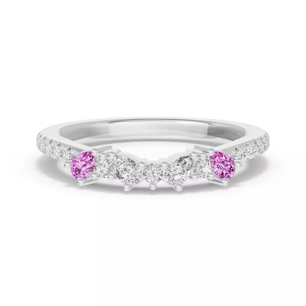 Papillon Pavé Pink Sapphire Band