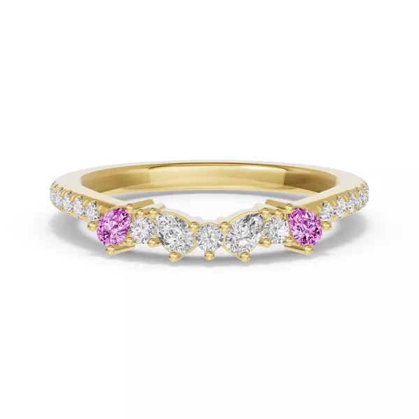 Papillon Pavé Pink Sapphire Band