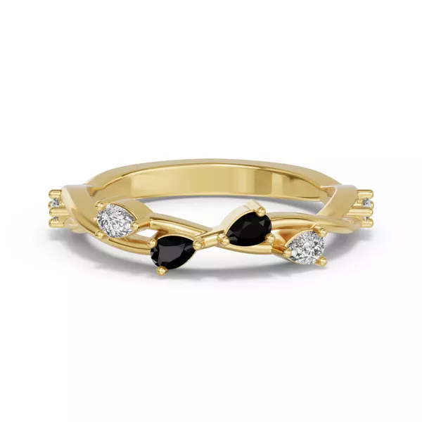 Botanical Twist Black Diamond Band