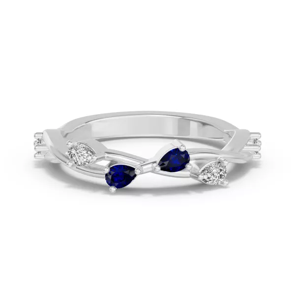 Botanical Twist Sapphire Band