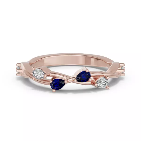 Botanical Twist Sapphire Band