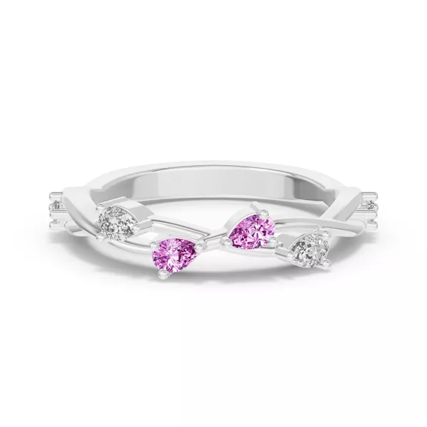 Botanical Twist Pink Sapphire Band