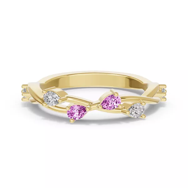 Botanical Twist Pink Sapphire Band