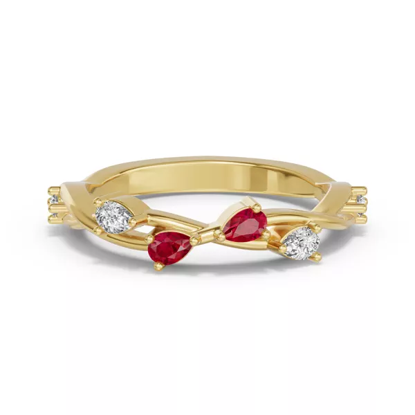 Botanical Twist Ruby Band