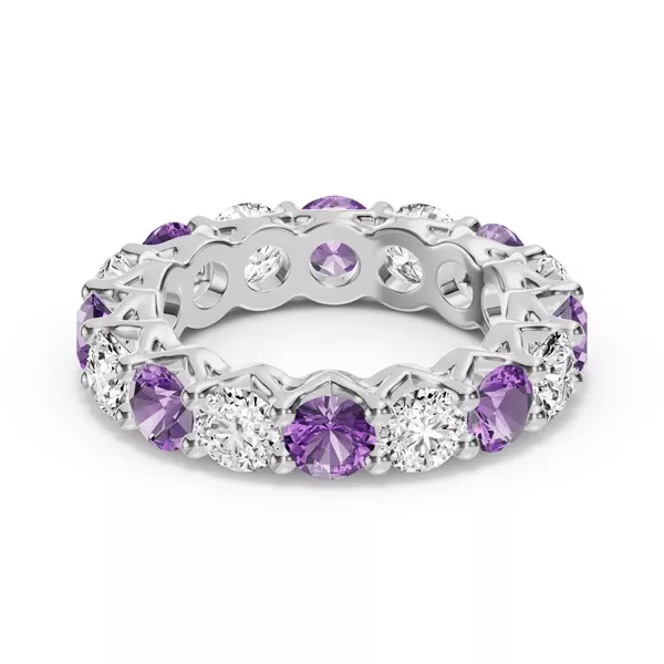 Unity Prong Amethyst & Lab Diamond Eternity Band (4.80 ct. tw.)