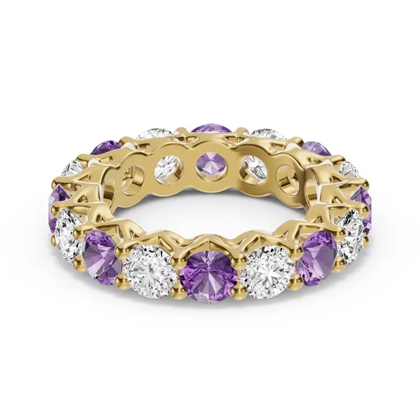 Unity Prong Amethyst & Diamond Eternity Band (4.80 ct. tw.)