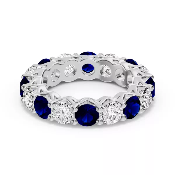 Unity Prong Sapphire & Diamond Eternity Band (4.80 ct. tw.)