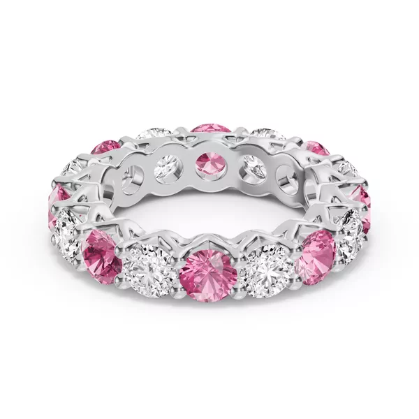 Unity Prong Pink Sapphire & Lab Diamond Eternity Band (4.80 ct. tw.)