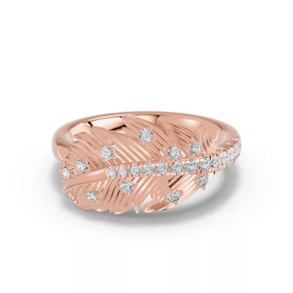 Feather Drift Diamond Ring