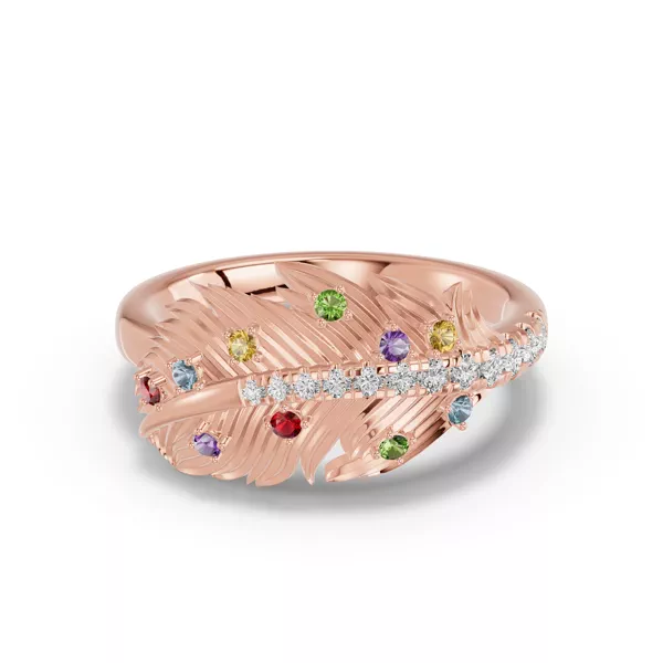 Feather Drift Diamond & Gemstone Ring