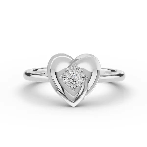 Spira Pavé Halo Heart Silver Ring