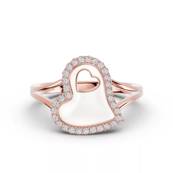 Cherish White Pavé Heart Ring