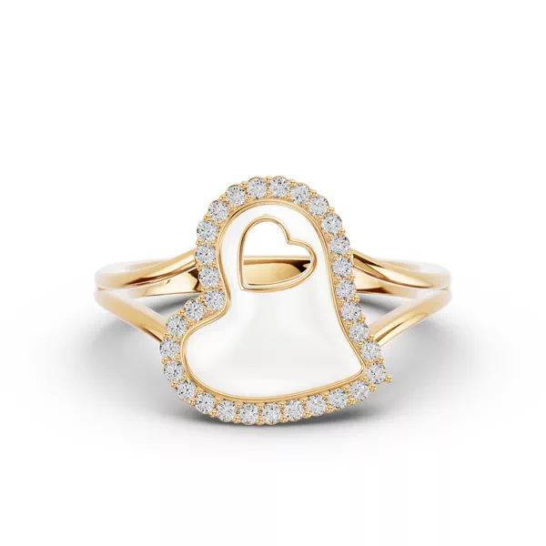 Cherish White Pavé Heart Ring