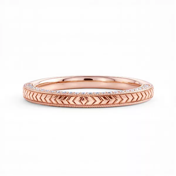 Torino Engraved Milgrain Pavé Band