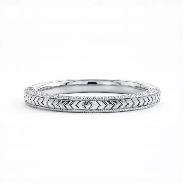 Torino Engraved Milgrain Pavé Band